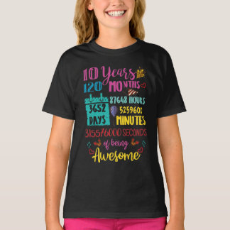 Camiseta 10 Anos 120 Meses De Estar Incrível 10º Aniversári