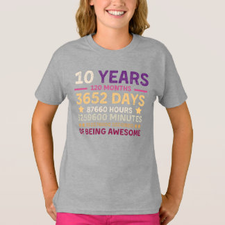 Camiseta 10 Anos 120 Meses De Estar Incrível 10º Aniversári