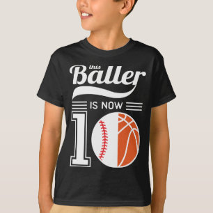 Camiseta 10 anos, Baller Baseball Basball
