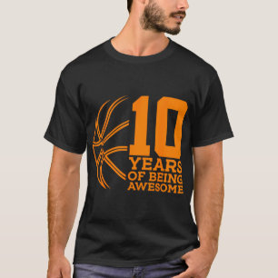 Camiseta 10 Anos De Basquete Incrível 10º Aniversário