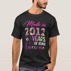 Camiseta 10 Anos De Esforço Feito Em 2012, Aniversário Gif