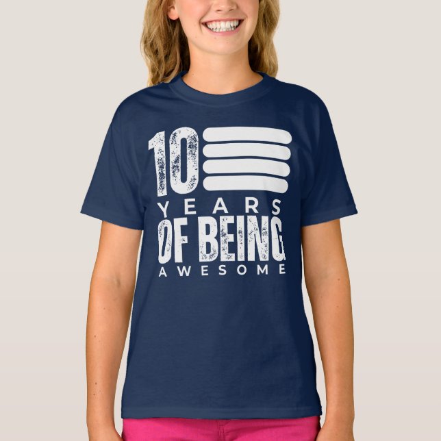 Camiseta 10 Anos De Estar Incrível 10.º Aniversário (Frente)