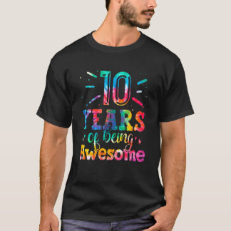 Camiseta 10 Anos De Estar Incrível Tie Dye 10 Anos De Idade