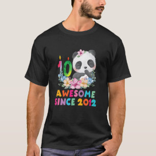 Camiseta 10 Anos De Idade 10 ANIVERSÁRIO Panda Unicorn Par