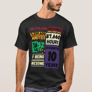 Camiseta 10 Anos De Idade 10 Anos De Espetacular Vi