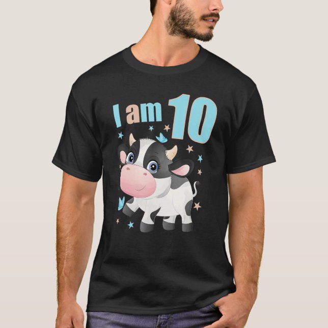 Camiseta 10 Anos De Idade 10 Meninas De Fato De Aniversário (Frente)