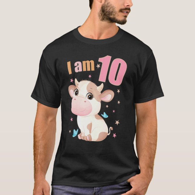 Camiseta 10 Anos De Idade 10 Meninas De Fato De Aniversário (Frente)