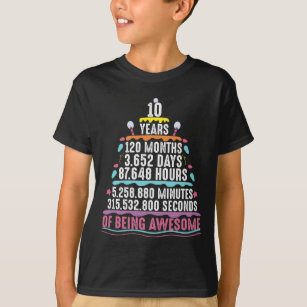 Camiseta 10 anos de idade - 10 minutos de aniversário