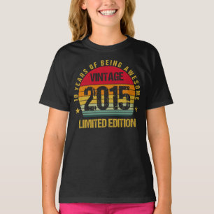 Camiseta 10 anos de idade Décimo de 2015 Vintage 10ª Crianç