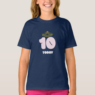 Camiseta 10 anos de idade hoje Princesa 10º aniversário