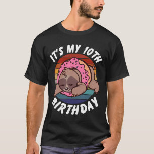 Camiseta 10 Anos De Idade, Lama Engraçada E Rosquinha Retro