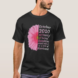 Camiseta 10 anos de idade Menina de aniversário 10.º presen