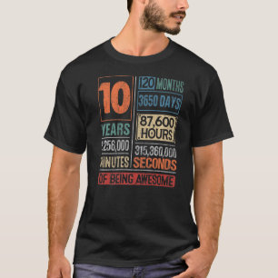 Camiseta 10 Anos De Incrível 10 Meninas De Aniversário