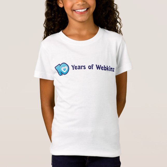 Camiseta 10 anos de logotipo de Webkinz (Frente)