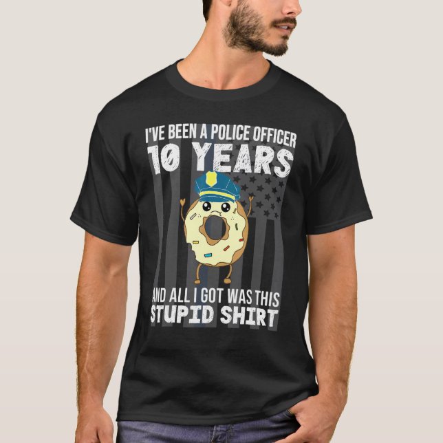 Camiseta 10 Anos De Polícia Aniversário Dez Anos De Ce (Frente)