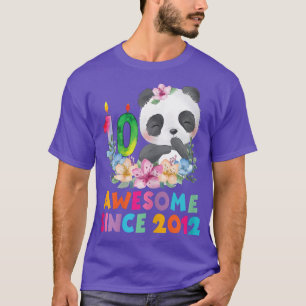 Camiseta 10 anos Festa de 10 anos de Panda Unicorn no anive