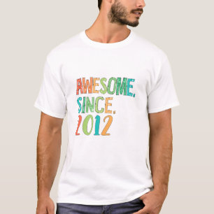 Camiseta 10 anos Garota Velha Coração Floral Decor Engraçad