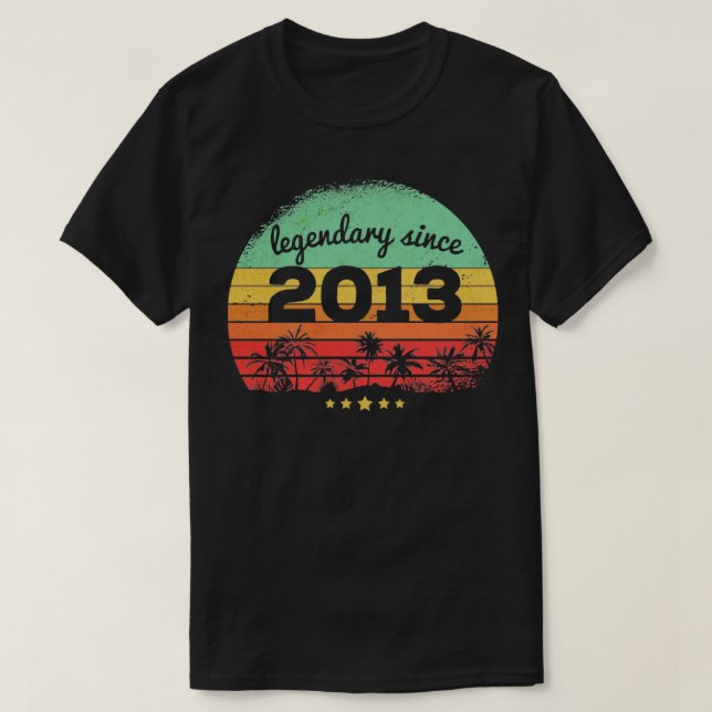 Camiseta 10 Anos Legendário Desde 2013 10º Aniversário1 (Frente do Design)