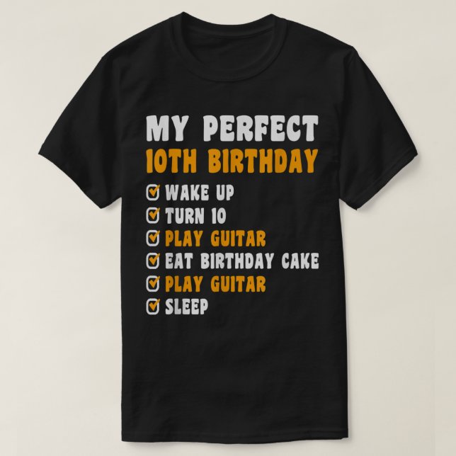 Camiseta 10 anos, minha perfeita 10ª Guitarra de 10º aniver (Frente do Design)