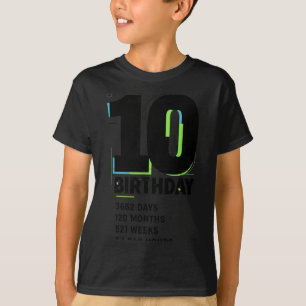 Camiseta 10 Anos Sendo Incrível Menina Menino 10º Aniversár