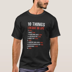 Camiseta 10 Coisas Que Eu Quero No Knitting De Vida