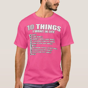 Camiseta 10 Coisas Que Quero Na Minha Vida Bikes Motorbike