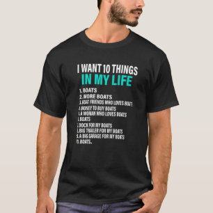 Camiseta 10 Coisas Que Quero Na Minha Vida Boats Mais Barco