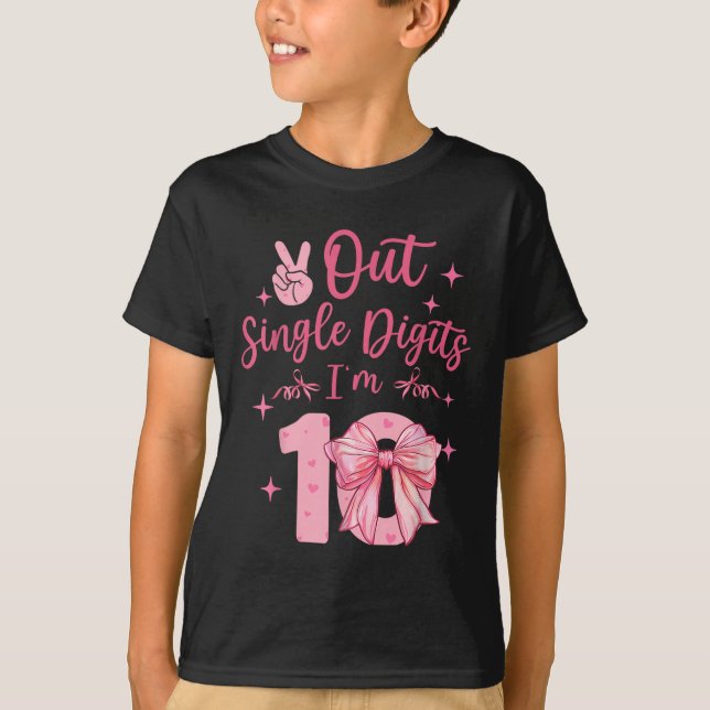 Camiseta 10 Dígitos Duplos Coquete 10º Aniversário 10 Anos  (Frente)