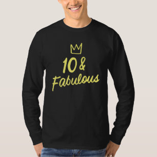 Camiseta 10 E Fabuloso 10º Aniversário Para A Festa 10 Meni