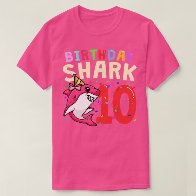 Camiseta 10 Geburtstag Hai (Frente do Design)