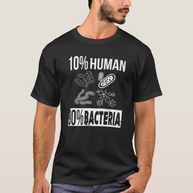 Camiseta 10 Microbiologia Biológica Humana 90 Bactérias P (Frente)