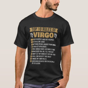 Camiseta 10 Principais Regras Da Astrologia Virgo Horoscópi