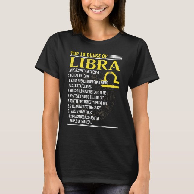 Camiseta 10 Principais Regras Da Libra 23 De Setembro - 23  (Frente)