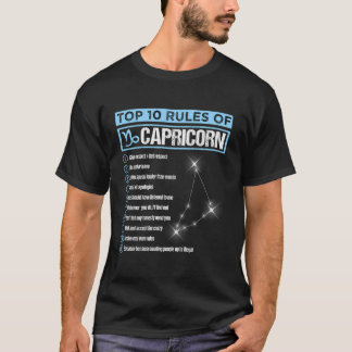 Camiseta 10 Principais Regras De Celebrantes De Capricórnio