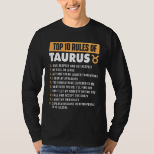 Camiseta 10 Principais Regras De Taurus Zodiac Sign Astrolo