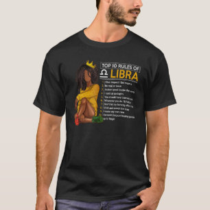 Camiseta 10 Principais Regras Do Símbolo Zodíaco Libra Birt