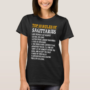 Camiseta 10 principais regras Sagittarius novembro 22 dezem