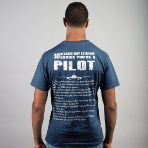 Camiseta 10 razões sabem porque você é um piloto