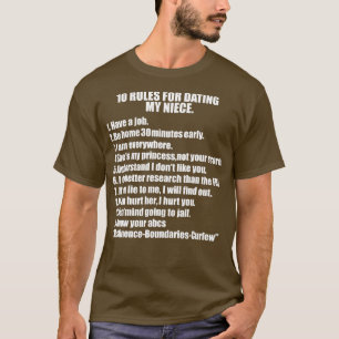 Camiseta 10 Regras Namorando Minha sobrinha