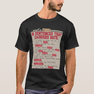 Camiseta 10 Sentenças Que Odeiam O Funny Retail Worker