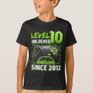 Camiseta 10 Vídeo Jogo 2012 Desbloqueado 10º Aniversário