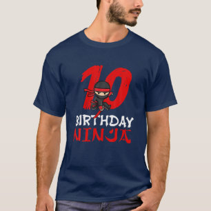 Camiseta 10 Year Old Kids Ninja Birthday Party Ninja Theme