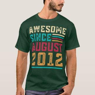 Camiseta 10 Years Old Gifts Awesome Since August 2012 10th 