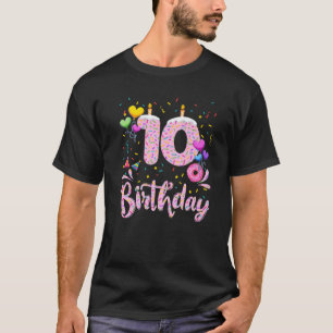 Camiseta 10A Garota De Aniversário Dotada De Um Porco De 1