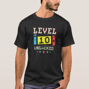 Camiseta 10O Aniversário Gamer Boys Adolescente 10 Anos Víd