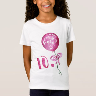 Camiseta 10o Menina do aniversário, presentes das meninas