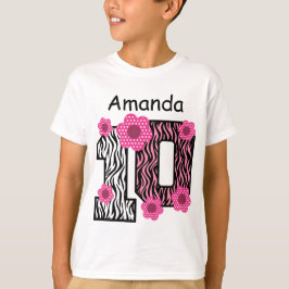 Camiseta 10o Nome feito sob encomenda B01 da zebra