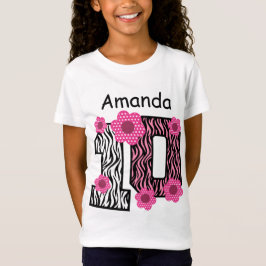 Camiseta 10o Nome feito sob encomenda B01 da zebra