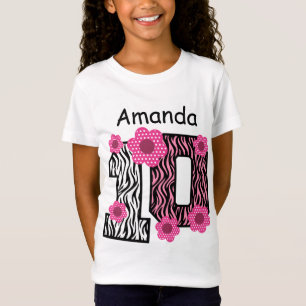 Camiseta 10o Nome feito sob encomenda B01 da zebra