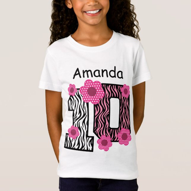 Camiseta 10o Nome feito sob encomenda B01 da zebra (Frente)